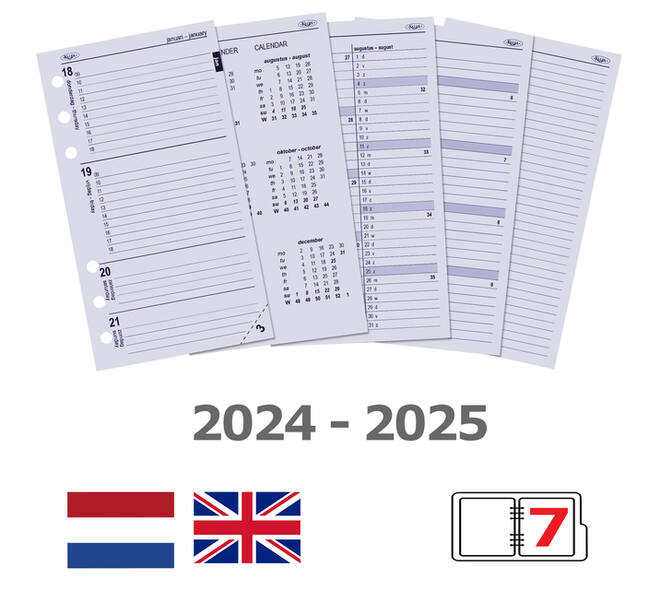 Organizer Kalpa Personal inclusief agenda 2026-2027 7dagen/2pagina's croco zwart