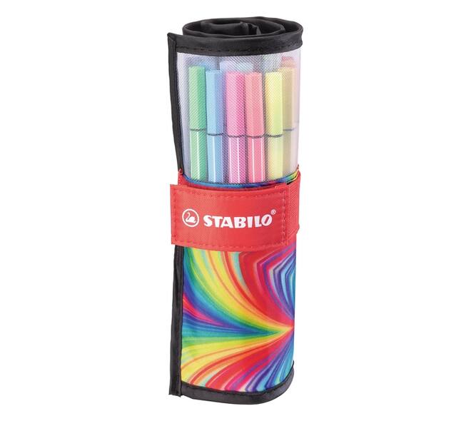 Viltstift STABILO Pen 68/25 Arty roletui medium assorti set à 25 stuks