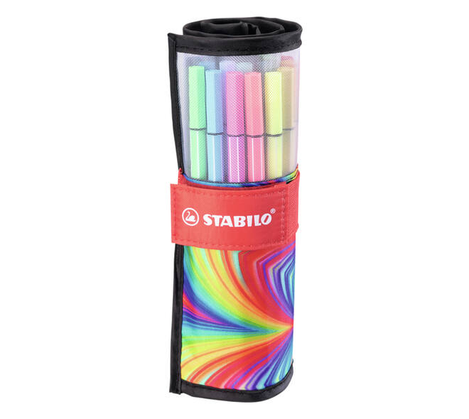 Viltstift STABILO Pen 68/25 Arty roletui medium assorti set à 25 stuks