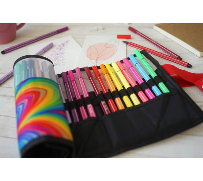 Viltstift STABILO Pen 68/25 Arty roletui medium assorti set à 25 stuks