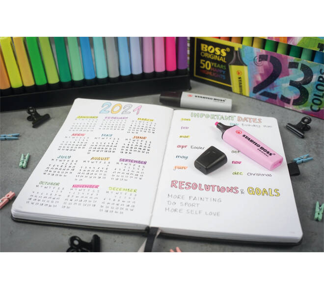 Markeerstift STABILO BOSS Original 70/4 pastel incl grijs ass 4st