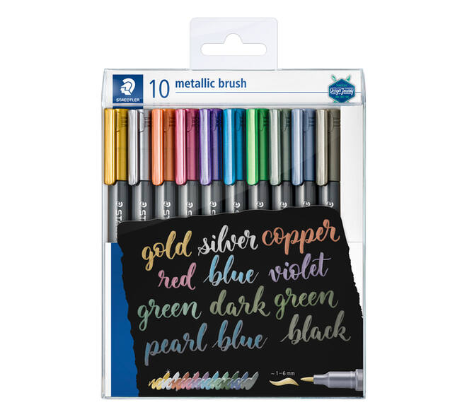 Brushpen Staedtler metallic etui à 10 kleuren