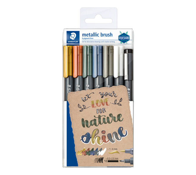 Brushpen Staedtler metallic etui à 7 kleuren