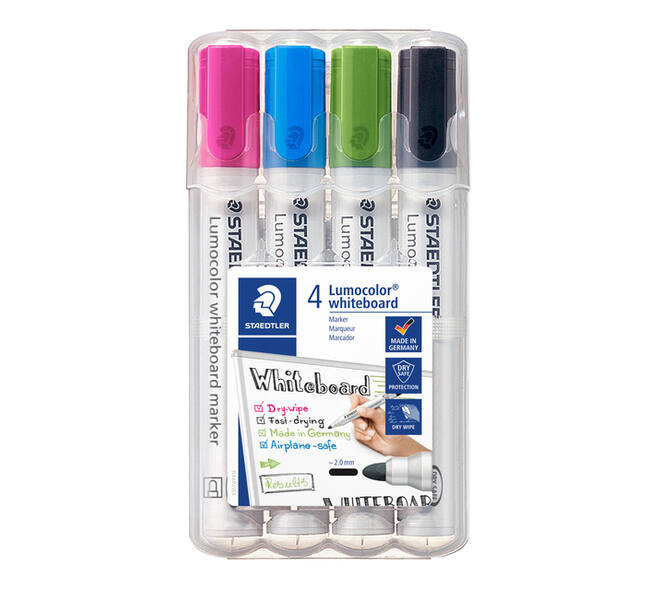 Whiteboardmarker Staedtler Lumocolor 351 set à 4 stuks fun assorti
