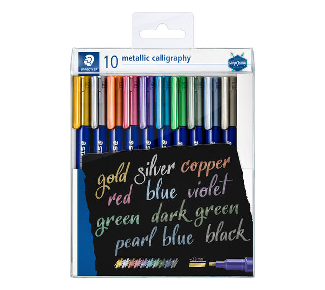 Kalligrafiepen Staedtler metallic etui à 10 kleuren