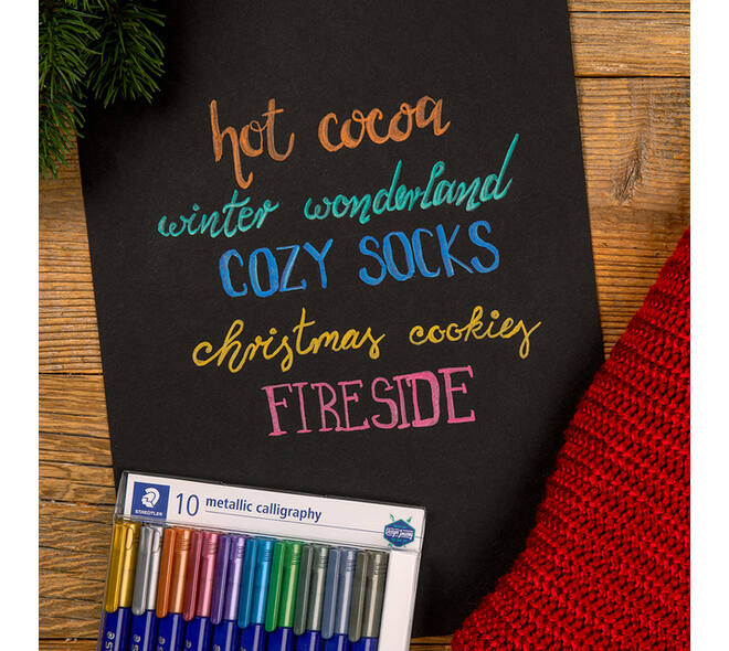 Kalligrafiepen Staedtler metallic etui à 10 kleuren