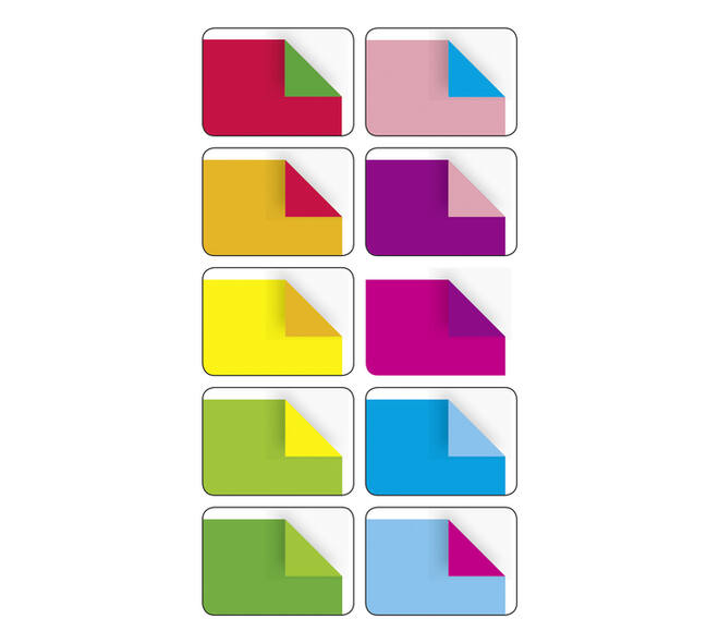 Vouwblaadjes Folia 80gr 15x15cm 50 vel 2-zijdig 10 duo kleuren