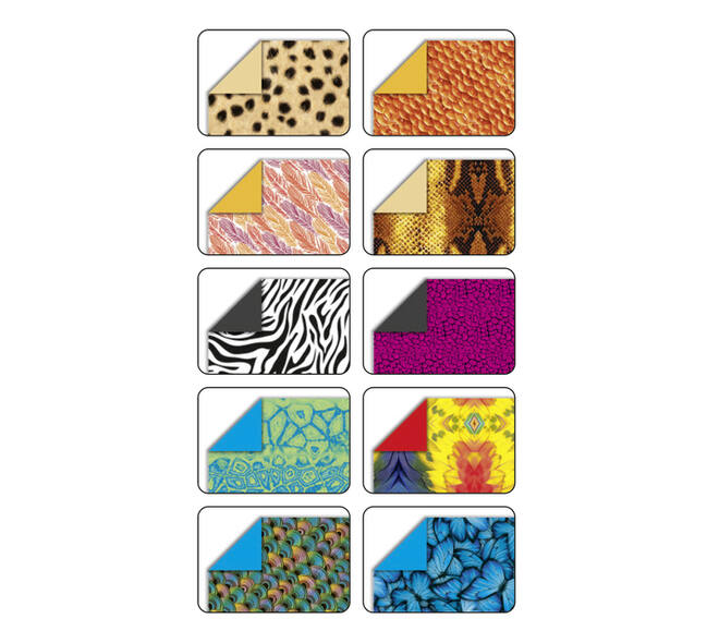 Vouwblaadjes Folia 80gr 15x15cm 50 vel 2-zijdig 10 wildlife designs