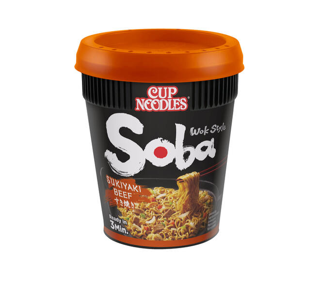 Noodles Nissin Soba sukiyaki beef cup