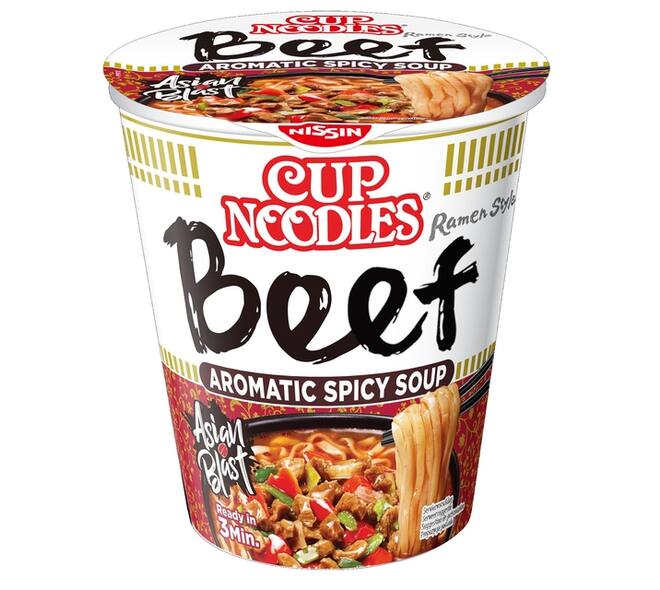 Noodles Nissin 5 spices beef cup