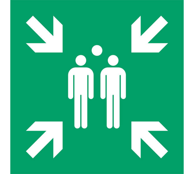 Pictogram bordje Djois Verzamelplaats 300x300mm groen