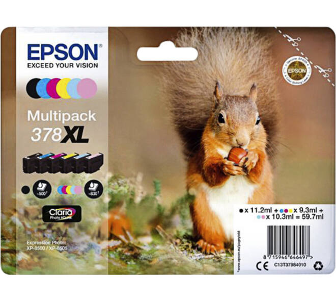Inktcartridge Epson 378XL T3798 6 kleuren
