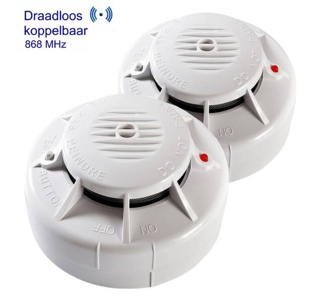 Rookmelder Fito optisch inclusief 3V lithium batterij draadloos koppelbaar