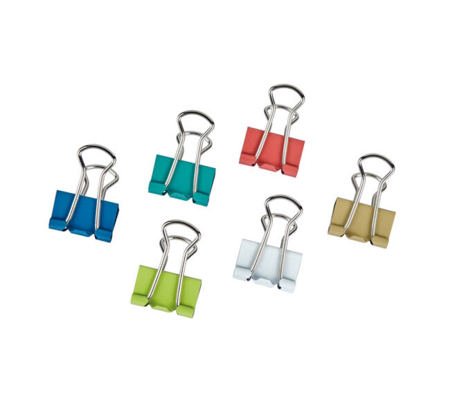 Papierklem MAUL 215 foldback 7mm + 9mm assorti 24 stuks