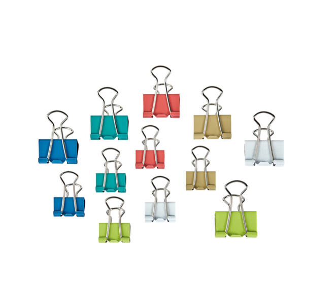 Papierklem MAUL 215 foldback 7mm + 9mm assorti 24 stuks