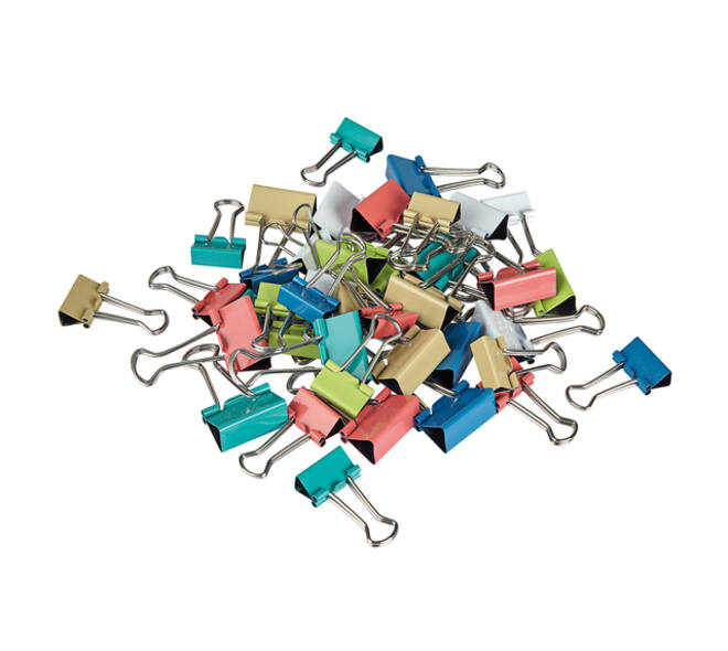 Papierklem MAUL 215 foldback 7mm + 9mm assorti 24 stuks