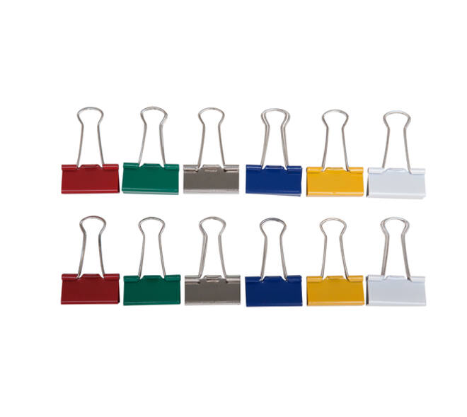 Papierklem MAUL 213 Foldback 32mm capaciteit 13mm assorti 12 stuks