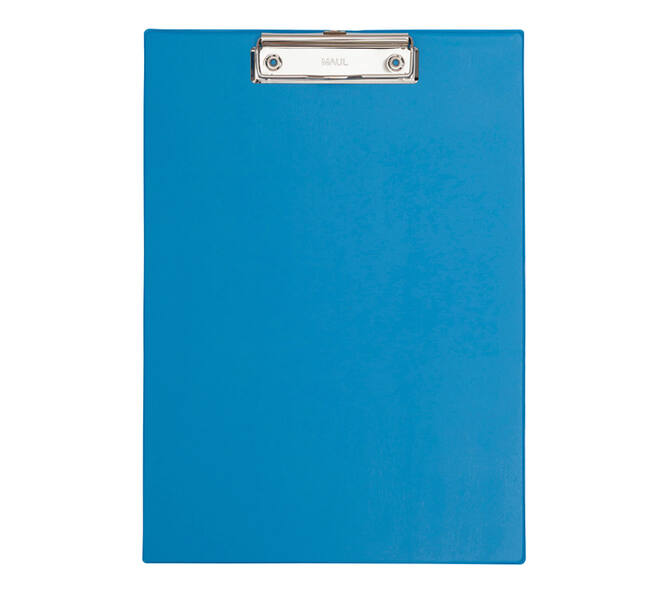 Klembordmap MAUL A4 staand met penlus PVC neon lichtblauw