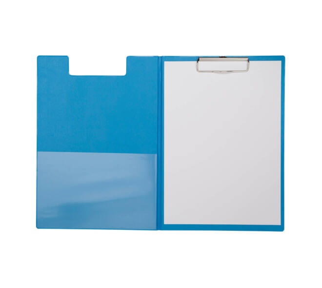 Klembordmap MAUL A4 staand met penlus PVC neon lichtblauw
