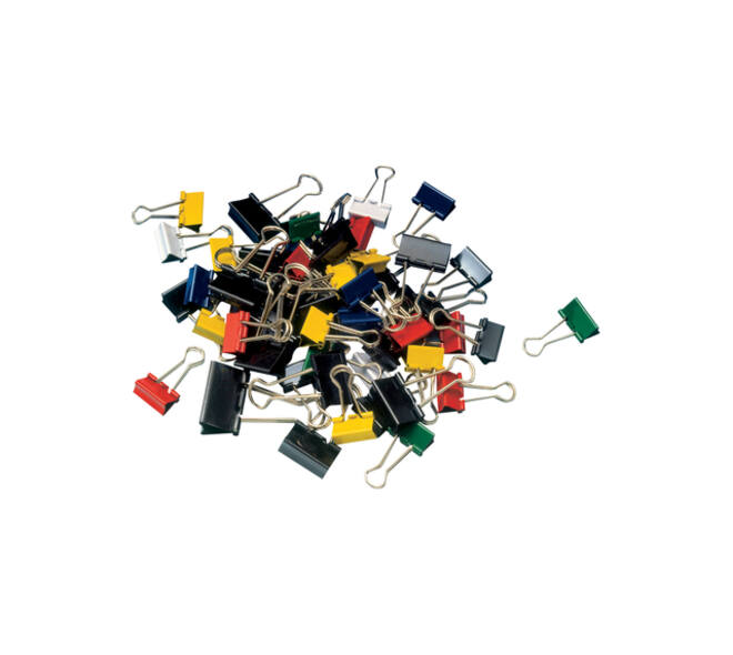 Papierklem MAUL 215 foldback 19mm capaciteit 7mm assorti 12 stuks