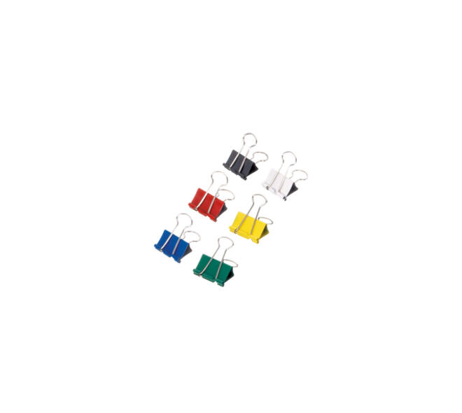 Papierklem MAUL 215 foldback 19mm capaciteit 7mm assorti 12 stuks