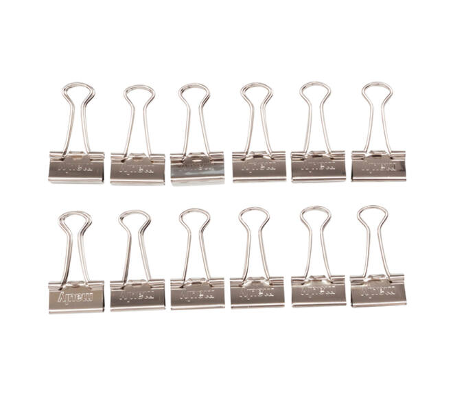 Papierklem MAUL 215 foldback 19mm capaciteit 7mm zilver 12 stuks