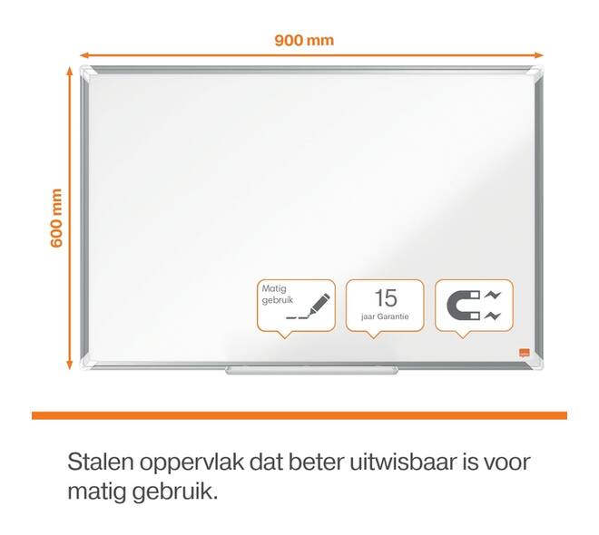 Whiteboard Nobo Premium Plus 60x90cm staal