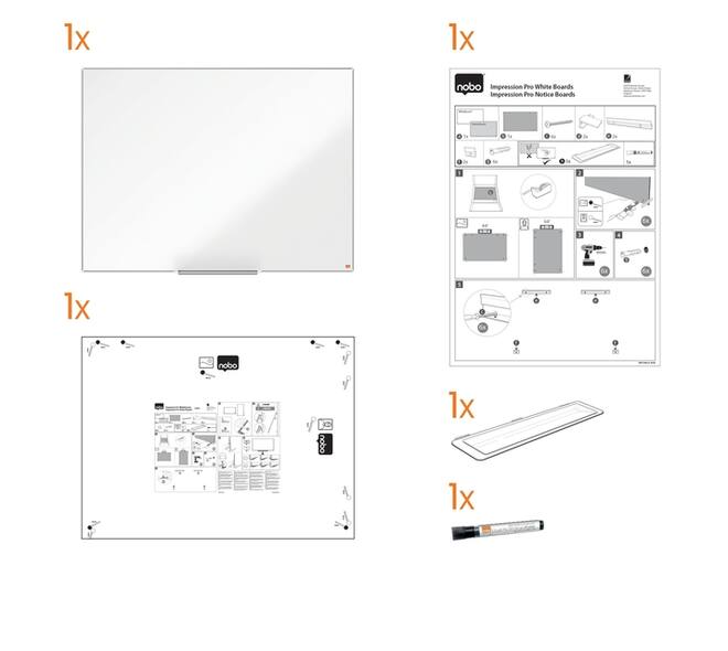 Whiteboard Nobo Impression Pro 90x120cm staal