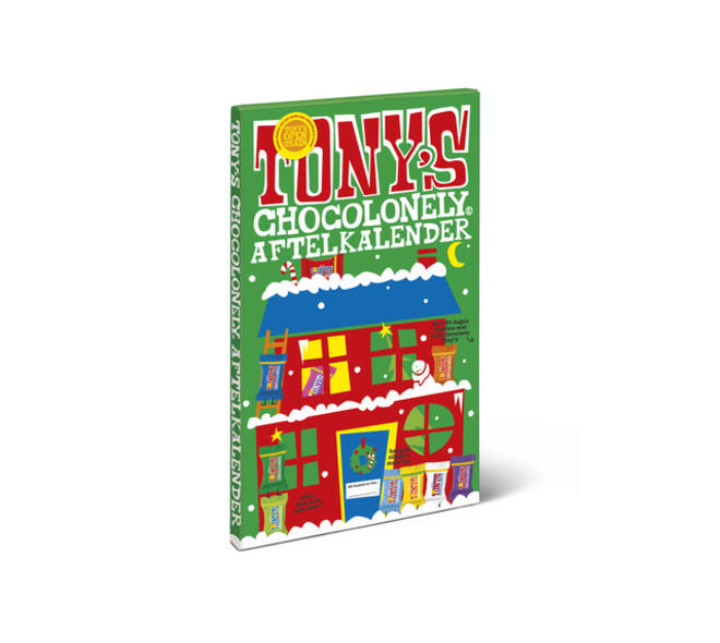 Chocolade Tony's Chocolonely Kerst big Tiny calendar 225gr assorti