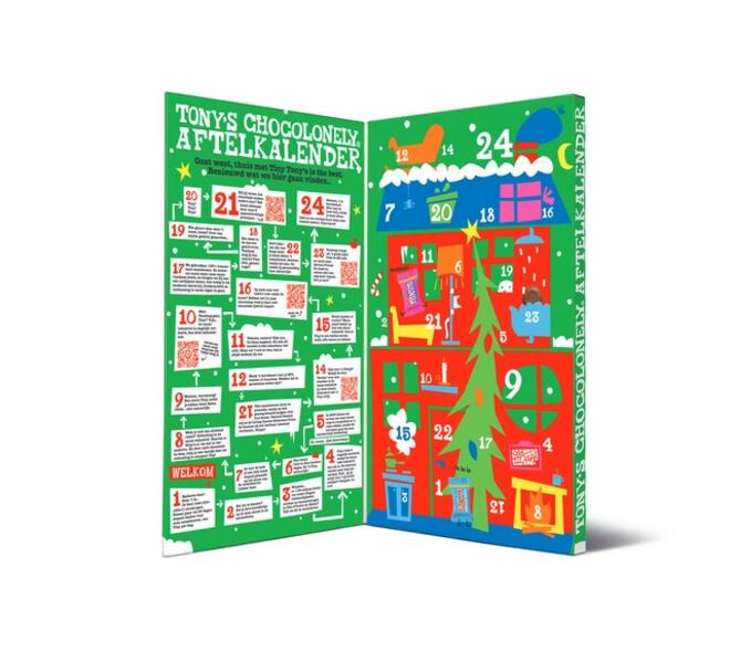 Chocolade Tony's Chocolonely Kerst big Tiny calendar 225gr assorti