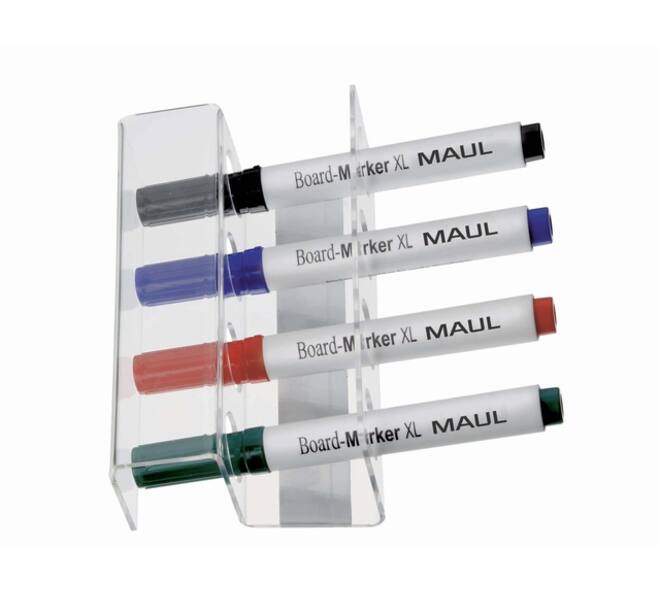 Whiteboard stifthouder MAUL universeel acryl magnetisch voor 4 stiften