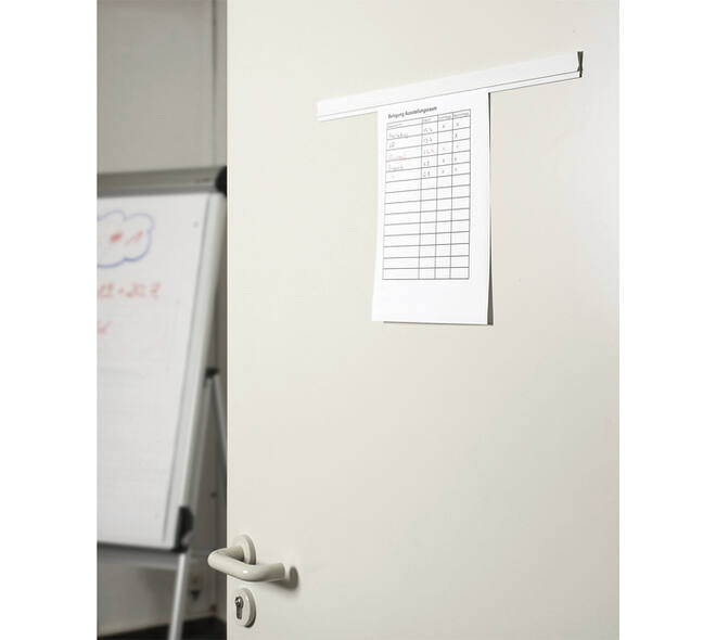 Wandlijst MAUL Express papierrail 50cm zelfklevend wit