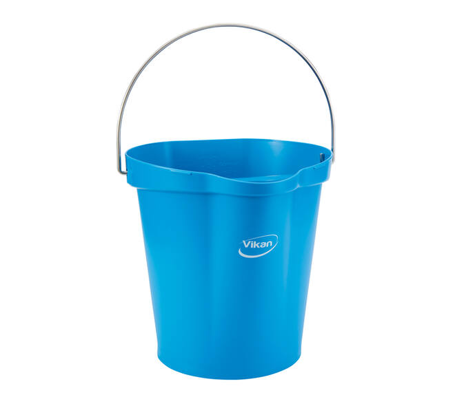 Emmer Vikan met schenktuit en maat 12l blauw