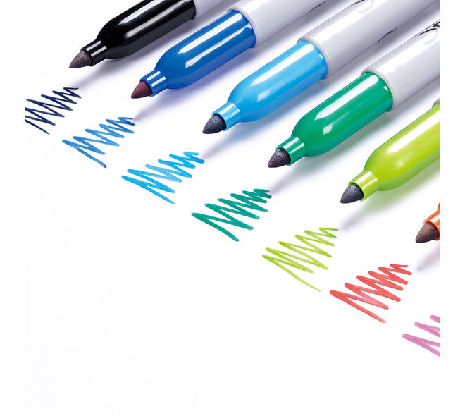 Viltstift Sharpie rond fijn assorti blister à 12 stuks