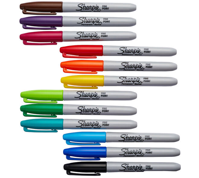 Viltstift Sharpie rond fijn assorti blister à 12 stuks