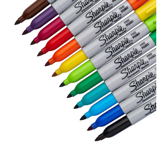 Viltstift Sharpie rond fijn assorti blister à 12 stuks
