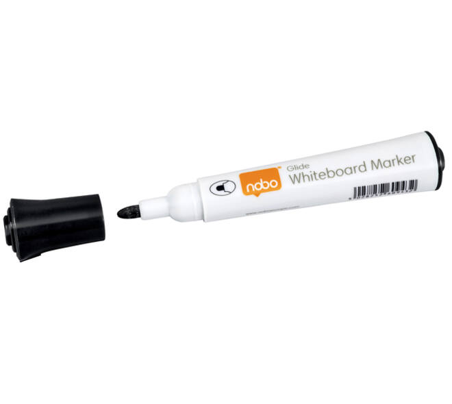 Whiteboardmarker Nobo Glide rond zwart 2mm
