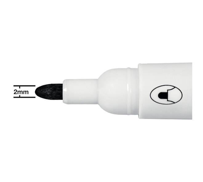 Whiteboardmarker Nobo Glide rond zwart 2mm