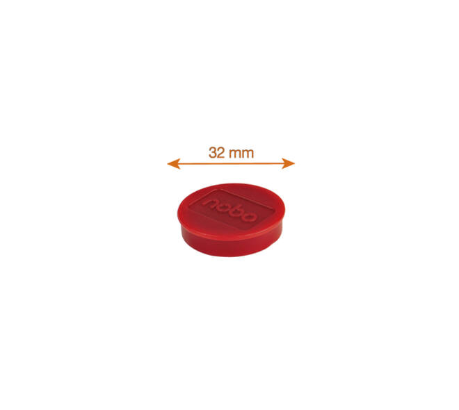 Magneet Nobo 32mm rood 10 stuks