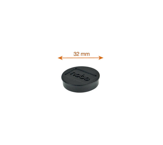 Magneet Nobo 32mm zwart 10 stuks