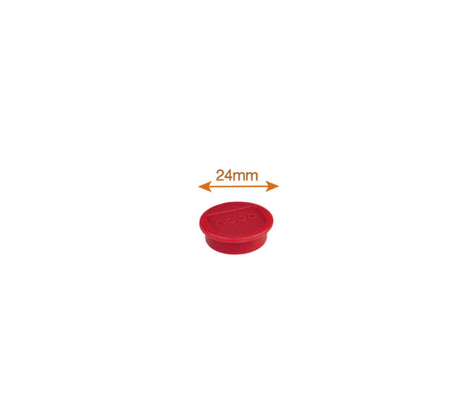 Magneet Nobo 24mm rood 10 stuks