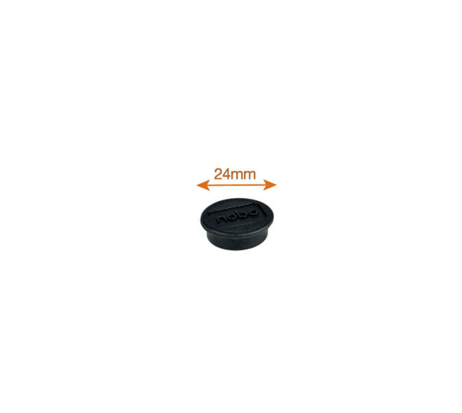Magneet Nobo 24mm zwart 10 stuks