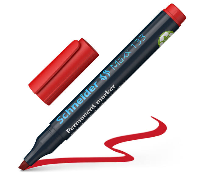Permanent marker Schneider Maxx 133 schuin 1-4mm assorti 4 stuks