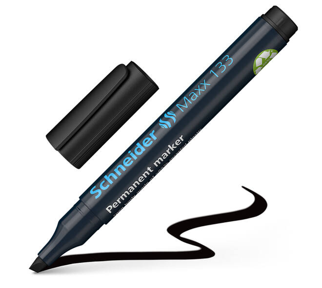 Permanent marker Schneider Maxx 133 schuin 1-4mm zwart