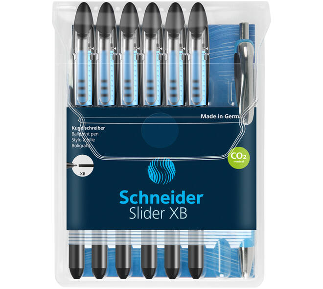 Rollerpen Schneider Slider Basic XB zwart + 1 gratis Rave balpen