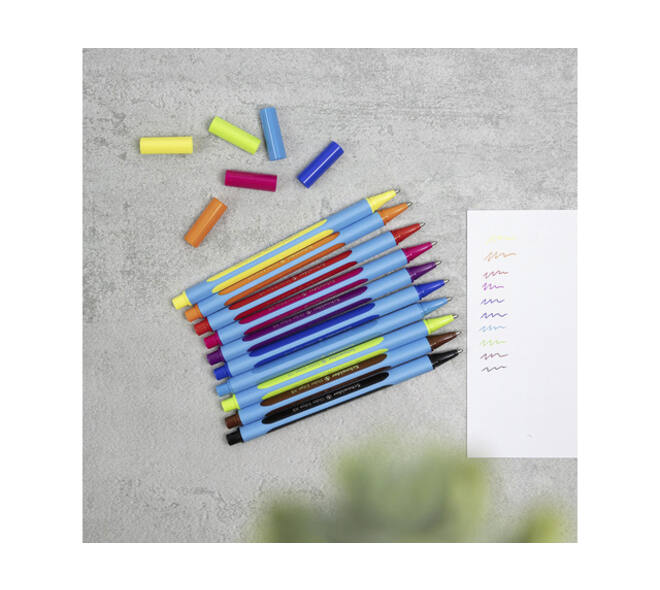 Balpen Schneider Slider Edge extra breed assorti etui à 6 stuks
