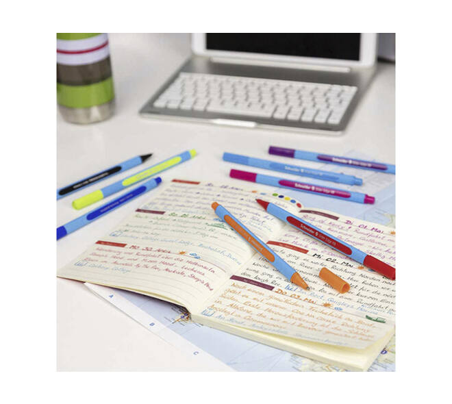 Balpen Schneider Slider Edge extra breed assorti etui à 6 stuks