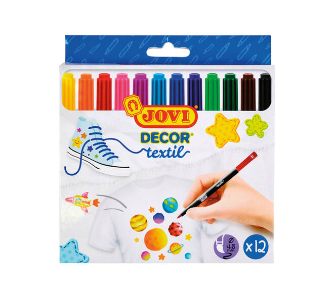 Textielstift Jovi assorti set à 12 stuks