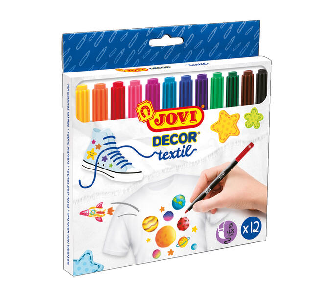 Textielstift Jovi assorti set à 12 stuks