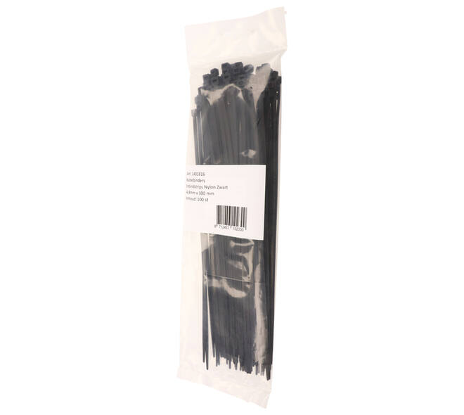 Kabelbinders IEZZY nylon 4.8x300mm D 81mm zwart 100 stuks